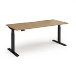 Elev8 Luxe Straight Sit-Stand Desk 1800mm x 800mm - Black Frame / Oak Top