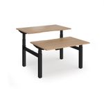 Elev8 Luxe Sit-Stand Back-To-Back Desks 1200mm x 800mm - Black Frame / Beech Top