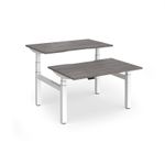 Elev8 Luxe Sit-Stand Back-To-Back Desks 1200mm x 800mm - White Frame / Grey Oak Top