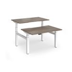 Elev8 Luxe Sit-Stand Back-To-Back Desks 1200mm x 800mm - White Frame / Nebraska Oak Top