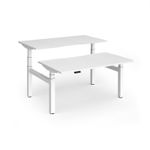 Elev8 Luxe Sit-Stand Back-To-Back Desks 1400mm x 800mm - White Frame / White Top