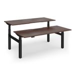 Elev8 Luxe Sit-Stand Back-To-Back Desks 1800mm x 800mm - Black Frame / Walnut Top