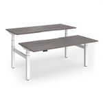 Elev8 Luxe Sit-Stand Back-To-Back Desks 1800mm x 800mm - White Frame / Grey Oak Top