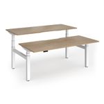 Elev8 Luxe Sit-Stand Back-To-Back Desks 1800mm x 800mm - White Frame / Kendal Oak Top