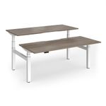 Elev8 Luxe Sit-Stand Back-To-Back Desks 1800mm x 800mm - White Frame / Nebraska Oak Top