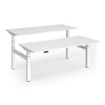 Elev8 Luxe Sit-Stand Back-To-Back Desks 1800mm x 800mm - White Frame / White Top