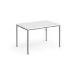 Flexi 25 rectangular table with silver frame 1200mm x 800mm - white