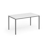 Flexi 25 rectangular table with graphite frame 1400mm x 800mm - white