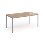 Flexi 25 rectangular table with silver frame 1600mm x 800mm - beech