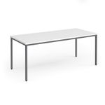 Flexi 25 rectangular table with graphite frame 1800mm x 800mm - white