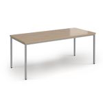 Flexi 25 rectangular table with silver frame 1800mm x 800mm - Kendal Oak