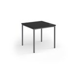 Flexi 25 square table with graphite frame 800mm x 800mm - Black