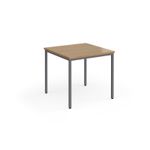 Flexi 25 square table with graphite frame 800mm x 800mm - oak