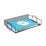 5 Star Mesh Letter Tray Scratch Resistant Stackable Side Load Landscape Foolscap Black 287918