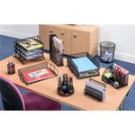 5 Star Mesh Letter Tray 3 Tier Scratch Resistant Stackable Front Load Portrait Foolscap Black 288102