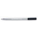 5 Star Ball Pen Medium 1mm Tip 0.7mm Line Clear Barrel Black (Pack of 50) 295187