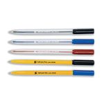 5 Star Ball Pen Medium 1mm Tip 0.7mm Line Clear Barrel Black (Pack of 50) 295187