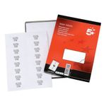 5 Star Multipurpose Labels Laser Copier Inkjet 99.1x34mm White (Pack of 1600) 296786