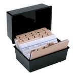 5 Star Card Index Box Capacity 250 Cards Black