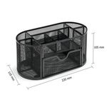5 Star Wire Mesh Desk Tidy Scratch Resistant with Non-Marking Rubber Pads Black 319598