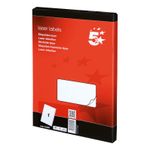 5 Star Multipurpose Labels Laser Copier and Inkjet 199.6x289.1mm White (Pack of 100) 423857