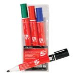 5 Star Permanent Marker Bullet Tip Xylene/Toluene-free Smear Proof Assorted (Pack of 4) 500941