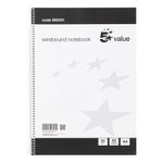 5 Star Spiral Notebook Ruled 60gsm 100 Page A4 Black/White (Pack of 10) 505331