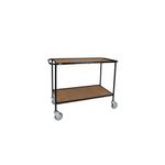 5 Star Mobile Shelf Trolley Wooden Shelves 1200x450x900mm FS644183