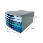 5 Star 6 Drawer Tower 180mm 6x30mm Cool Breeze/Grey FS676750