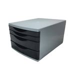 5 Star 4 Drawer Tower 180mm 2x30mm 2x60mm Classic Black/Grey FS676762