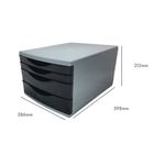5 Star 4 Drawer Tower 180mm 2x30mm 2x60mm Classic Black/Grey FS676762