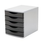 5 Star 5 Drawer Tower 300mm 5x60mm Black/Grey FS676765