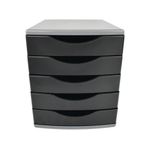 5 Star 5 Drawer Tower 300mm 5x60mm Black/Grey FS676765