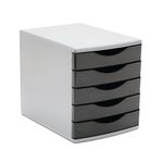 5 Star 5 Drawer Tower 300mm 5x60mm Black/Grey FS676765