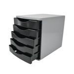 5 Star 5 Drawer Tower 300mm 5x60mm Black/Grey FS676765