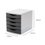 5 Star 5 Drawer Tower 300mm 5x60mm Black/Grey FS676765