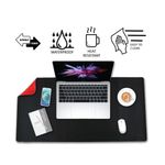 5 Star Double Sided Heat-Resistant Desk Mat 800x400mm Faux Leather Black/Red