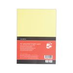 5 Star A3 Bright Assorted Card 160gsm Pack of 25 FS680124