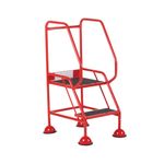 5 Star UK Domed Feet Anti-Slip 2 Tread Steps Red FS687659