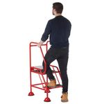 5 Star UK Domed Feet Anti-Slip 2 Tread Steps Red FS687659