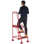 5 Star UK Domed Feet Anti-Slip 3 Tread Steps Red FS687661