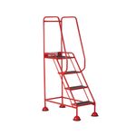 5 Star UK Domed Feet Anti-Slip 4 Tread Steps Red FS687662