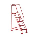 5 Star UK Domed Feet Anti-Slip 5 Tread Steps Red FS687669
