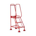 5 Star UK Domed Feet Punched 3 Tread Steps Red FS687671