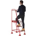 5 Star UK Domed Feet Punched 3 Tread Steps Red FS687671