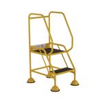5 Star UK Domed Feet Anti-Slip 2 Tread Steps Yellow FS687696