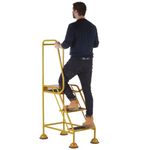 5 Star UK Domed Feet Anti-Slip 3 Tread Steps Yellow FS687699