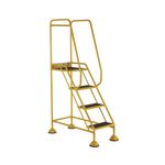 5 Star UK Domed Feet Anti-Slip 4 Tread Steps Yellow FS687703