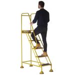 5 Star UK Domed Feet Anti-Slip 5 Tread Steps Yellow FS687717