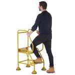 5 Star UK Domed Feet Punched 2 Tread Steps Yellow FS687733